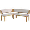 ECKBANK 155/195 cm Webstoff Hellgrau, Eichefarben Eiche vollmassiv   - Eichefarben/Hellgrau, KONVENTIONELL, Holz/Textil (155/195cm) - Linea Natura