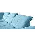 ECKSOFA in Cord Blau  - Blau/Schwarz, Design, Textil/Metall (242/313cm) - Xora