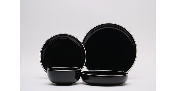 KOMBISERVICE Bastia noro 16-teilig  - Schwarz, Trend, Keramik - Novel