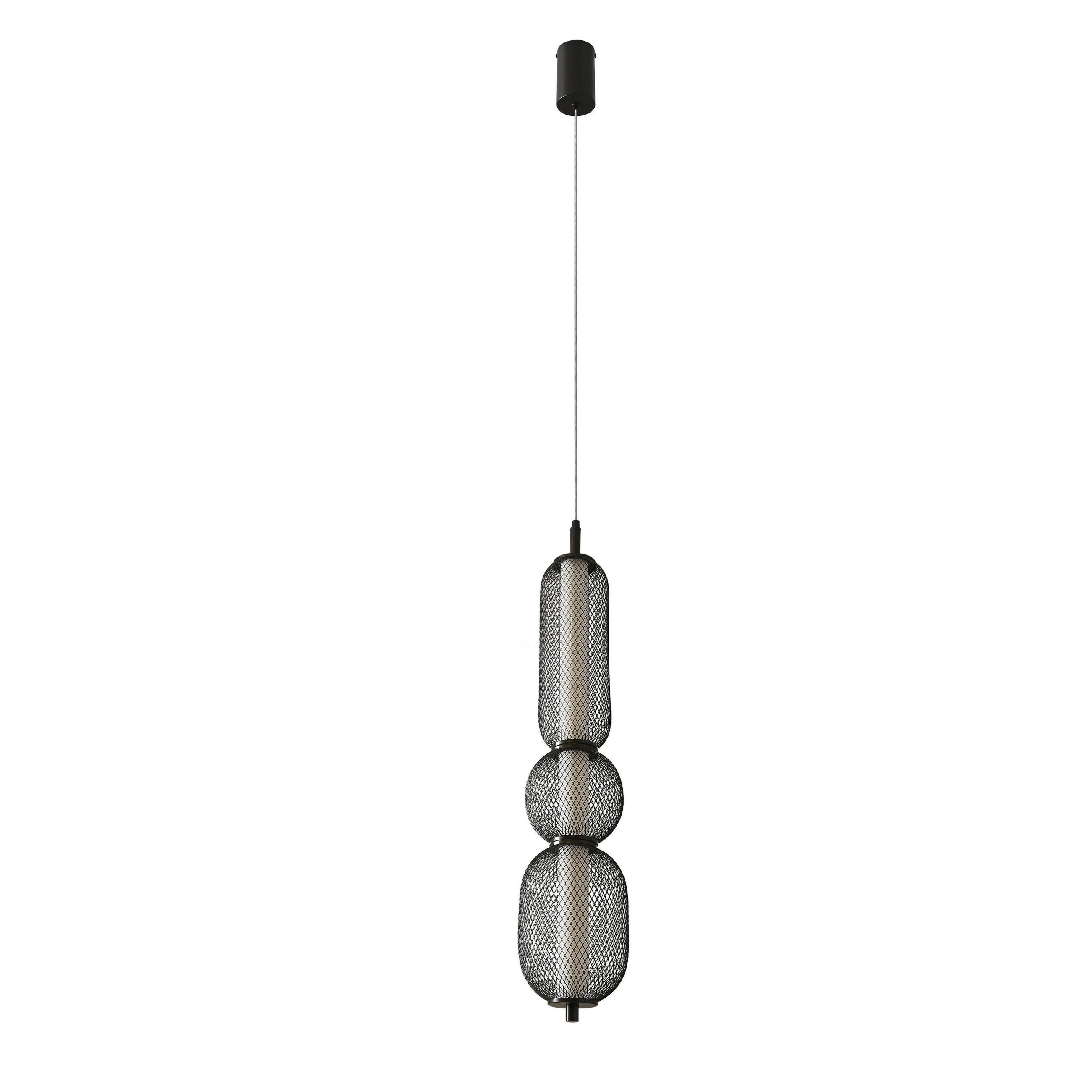 LED-PENDELLEUCHTE Puma 14/14/150 cm  - Schwarz/Weiß, Design, Kunststoff/Metall (14/14/150cm)
