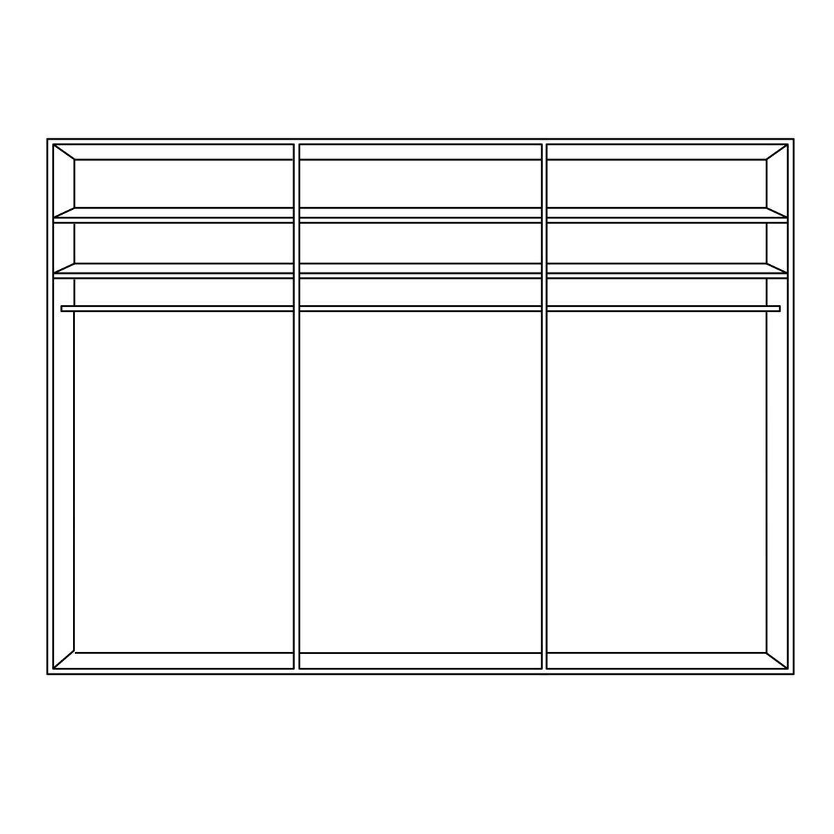 SKRIŇA S POS. DVER. – HOR.VED, dub artisan, mokka, 336/240/68 cm - grafitová/mokka, Basics, kov/kompozitné drevo (336/240/68cm) - Moderano