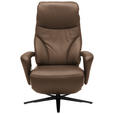 RELAXSESSEL in Leder Graubraun  - Graubraun/Schwarz, Design, Leder/Metall (75/106/88cm) - Dieter Knoll