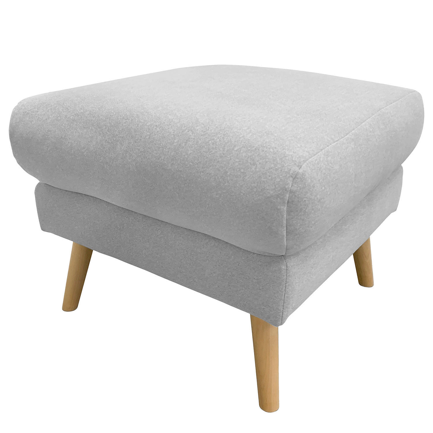 HOCKERTextil Hellgrau  - Buchefarben/Hellgrau, Design, Holz/Textil (61/49/65cm) - Livetastic
