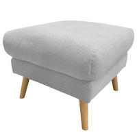 HOCKER in Textil Hellgrau  - Buchefarben/Hellgrau, Design, Holz/Textil (61/49/65cm) - Livetastic