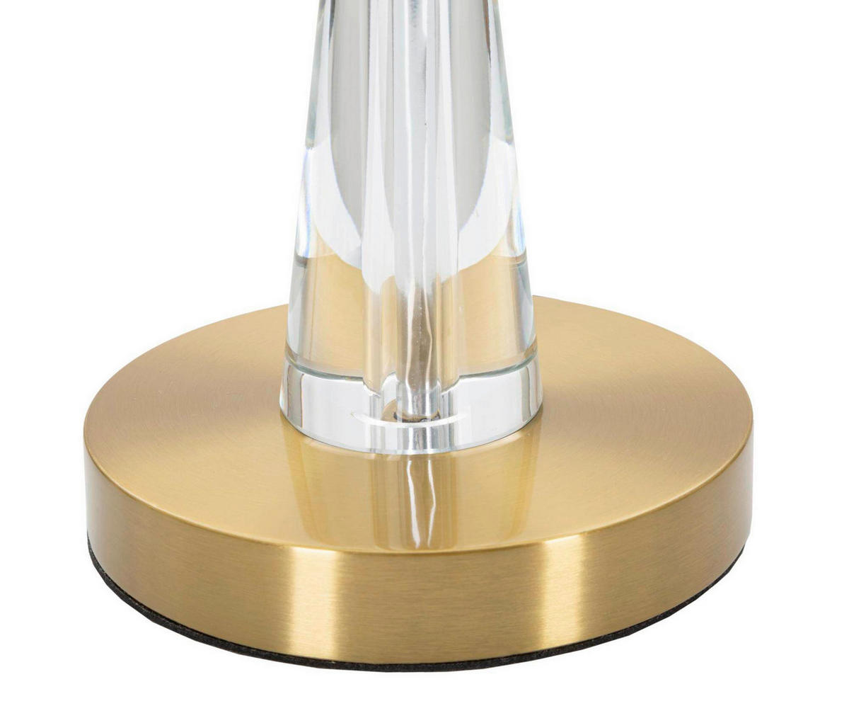 TISCHLEUCHTE - Goldfarben/Weiß, Basics, Glas/Textil (30/56/30cm)