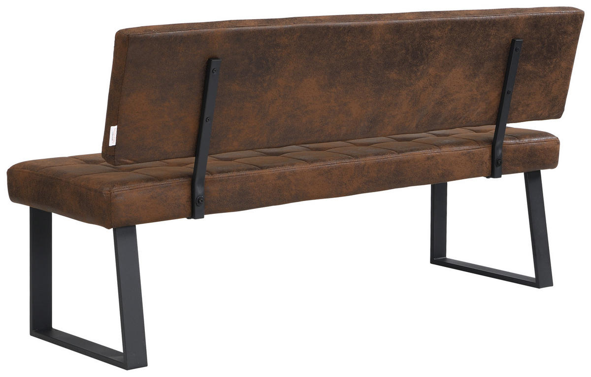 SITZBANK in Metall, Textil Braun  - Schwarz/Braun, MODERN, Textil/Metall (160/85/56cm) - Livetastic