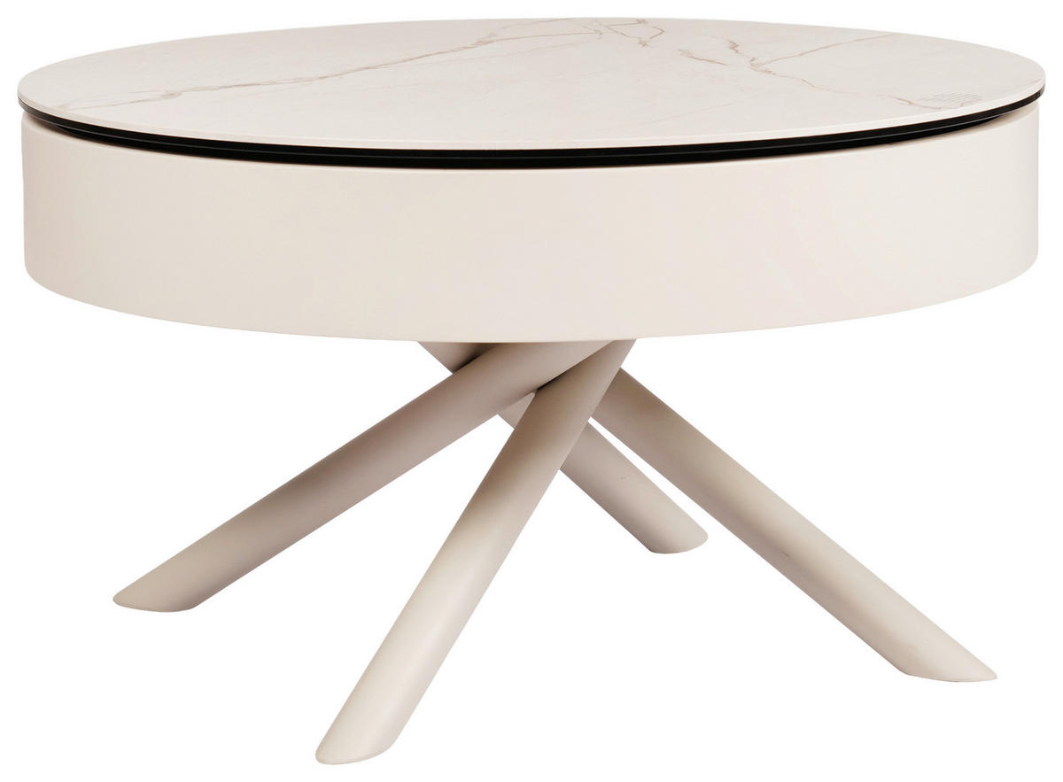 COUCHTISCH ESG 73.5/73.5/42 cm rund Beige  - Beige, Design, Glas/Keramik (73.5/73.5/42cm) - Novel