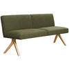 SITZBANK 160/85/69 cm Webstoff Grün Eiche vollmassiv  - Eichefarben/Grün, KONVENTIONELL, Holz/Textil (160/85/69cm) - Linea Natura