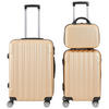 REISEKOFFERSET Goldfarben 3-teilig  - Goldfarben, Basics, Kunststoff/Metall - Novel