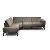 ECKSOFA in Chenille Braun  193/256 cm  - Schwarz/Braun, Design, Textil/Metall (193/256cm) - SENSOO