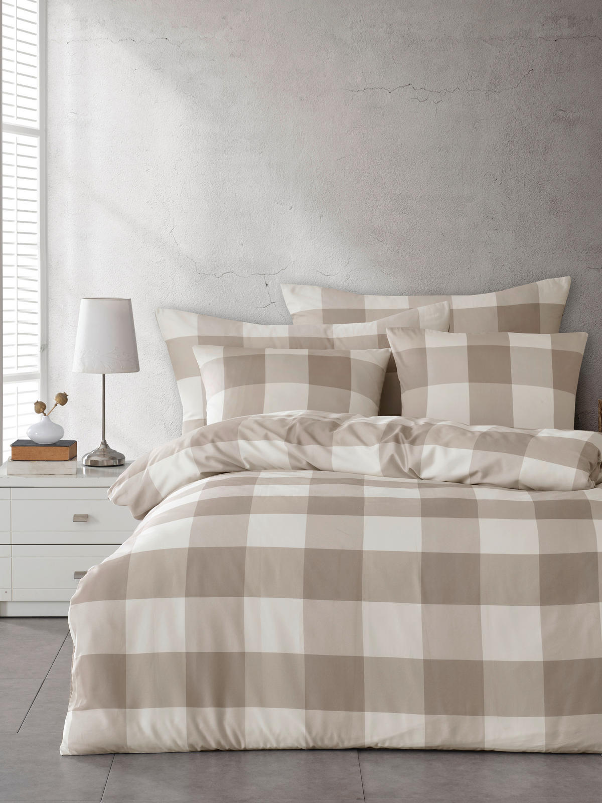 BETTWÄSCHESET Satin 160/210 cm  65 cm/100 cm  - Cappuccino, Basics, Textil (160/210cm) - Ambiente