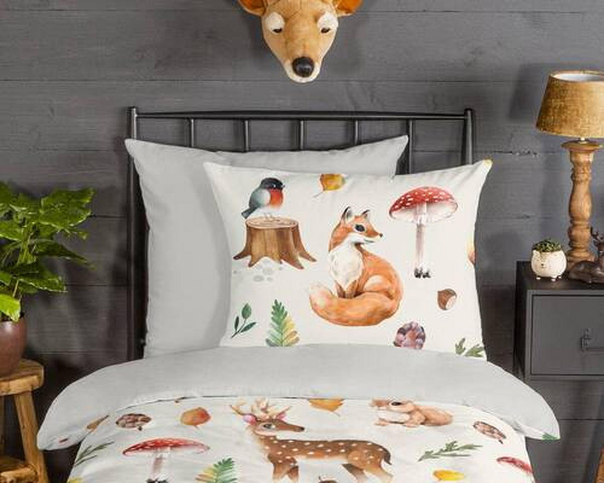 JUGENDBETTWÄSCHE Autumn Biber 135/200 cm  - Multicolor, Natur, Textil (135/200cm)