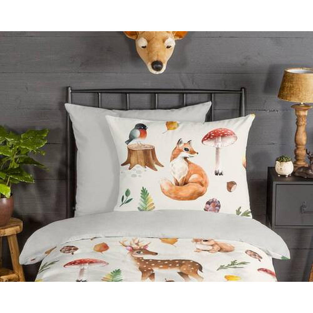 Thumbnail - Jugendbettwäsche Autumn, Mehrfarbig, Textil, Tier, 135x200 cm, atmungsaktiv, angenehm wärmend, Schlaftextilien, Bettwäsc...
