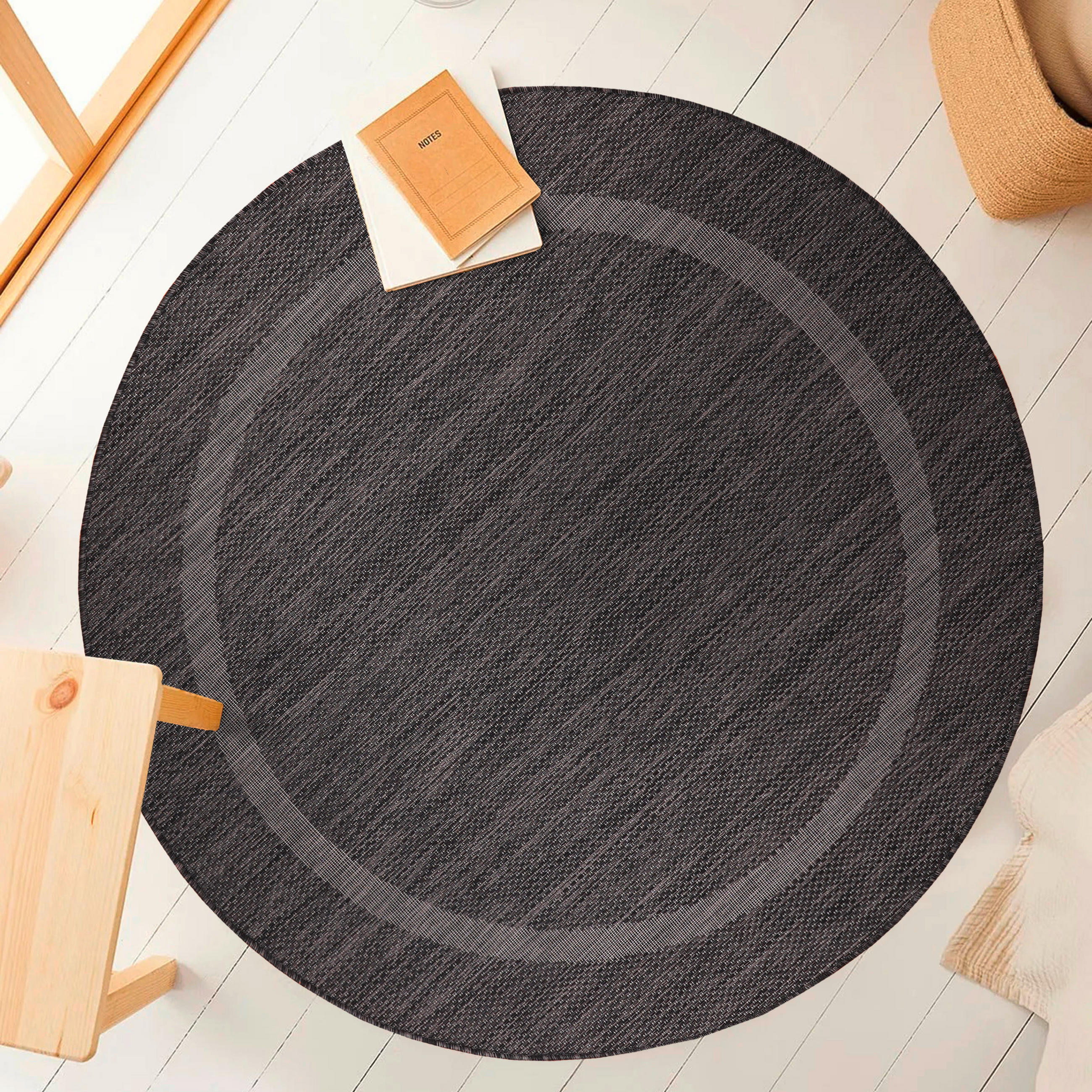 FLACHWEBETEPPICH 160/160 cm Relax Schwarz  - Schwarz, Basics, Textil (160/160cm) - Novel