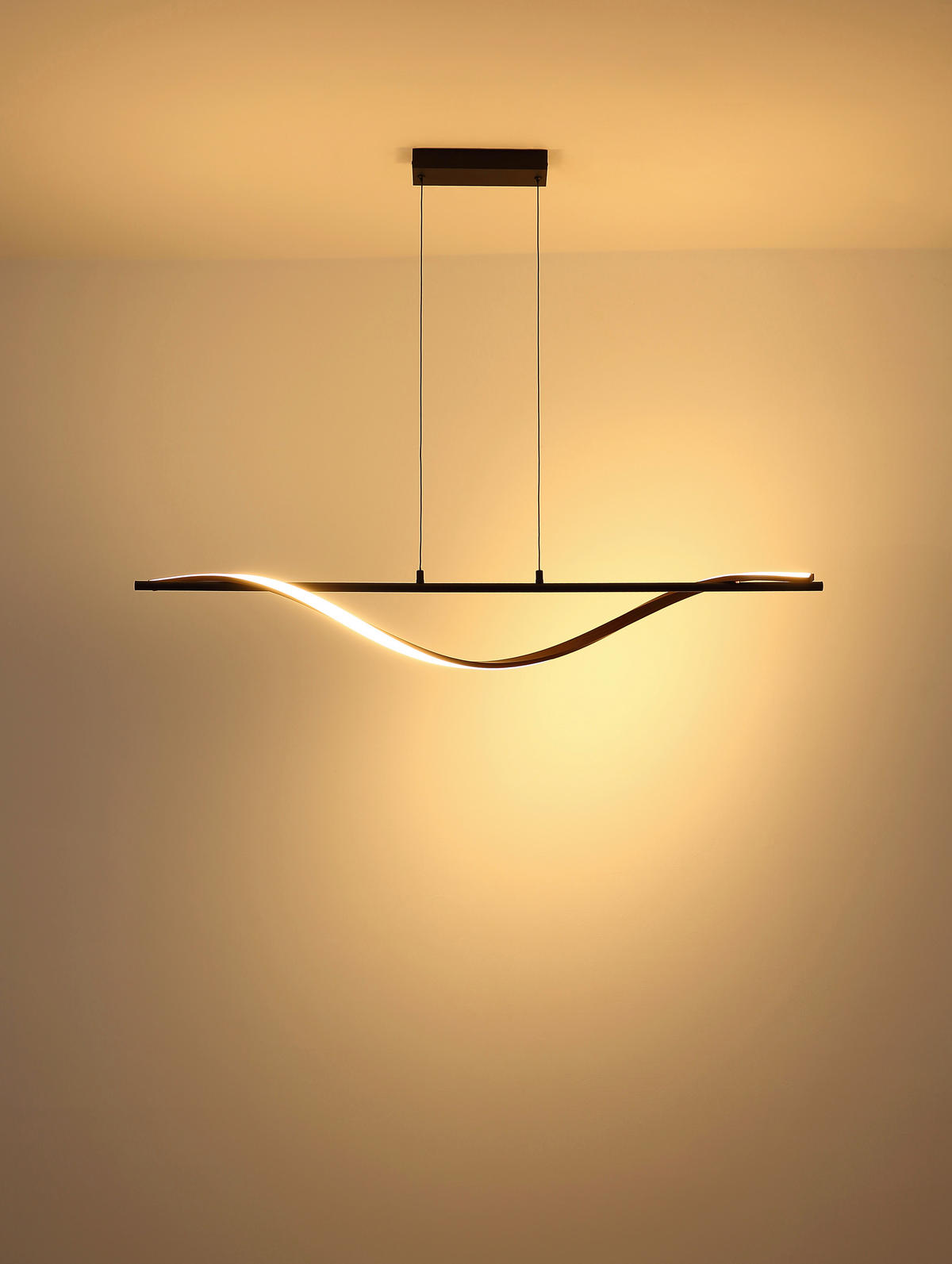 LED-DECKENLEUCHTE 115/14/17 cm   - Schwarz/Braun, Design, Kunststoff/Metall (115/14/17cm) - Globo