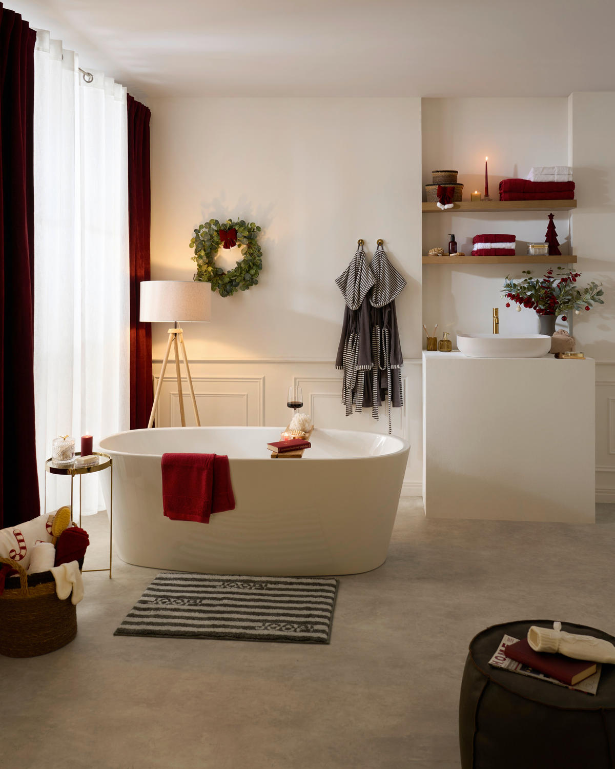 BADETUCH Bordeaux 80/190 cm  - Bordeaux, Natur, Textil (80/190cm) - Bio:Vio