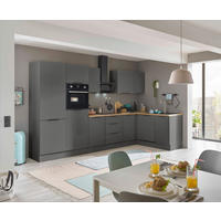 ECKKÜCHE 340/175 cm  in Graphitfarben  - Schwarz/Graphitfarben, Basics, Holzwerkstoff/Metall (340/175cm) - Carryhome
