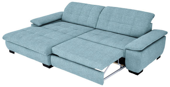 ECKSOFA  in Webstoff Hellblau  180/265 cm  - Schwarz/Hellblau, Design, Textil/Metall (180/265cm) - Carryhome