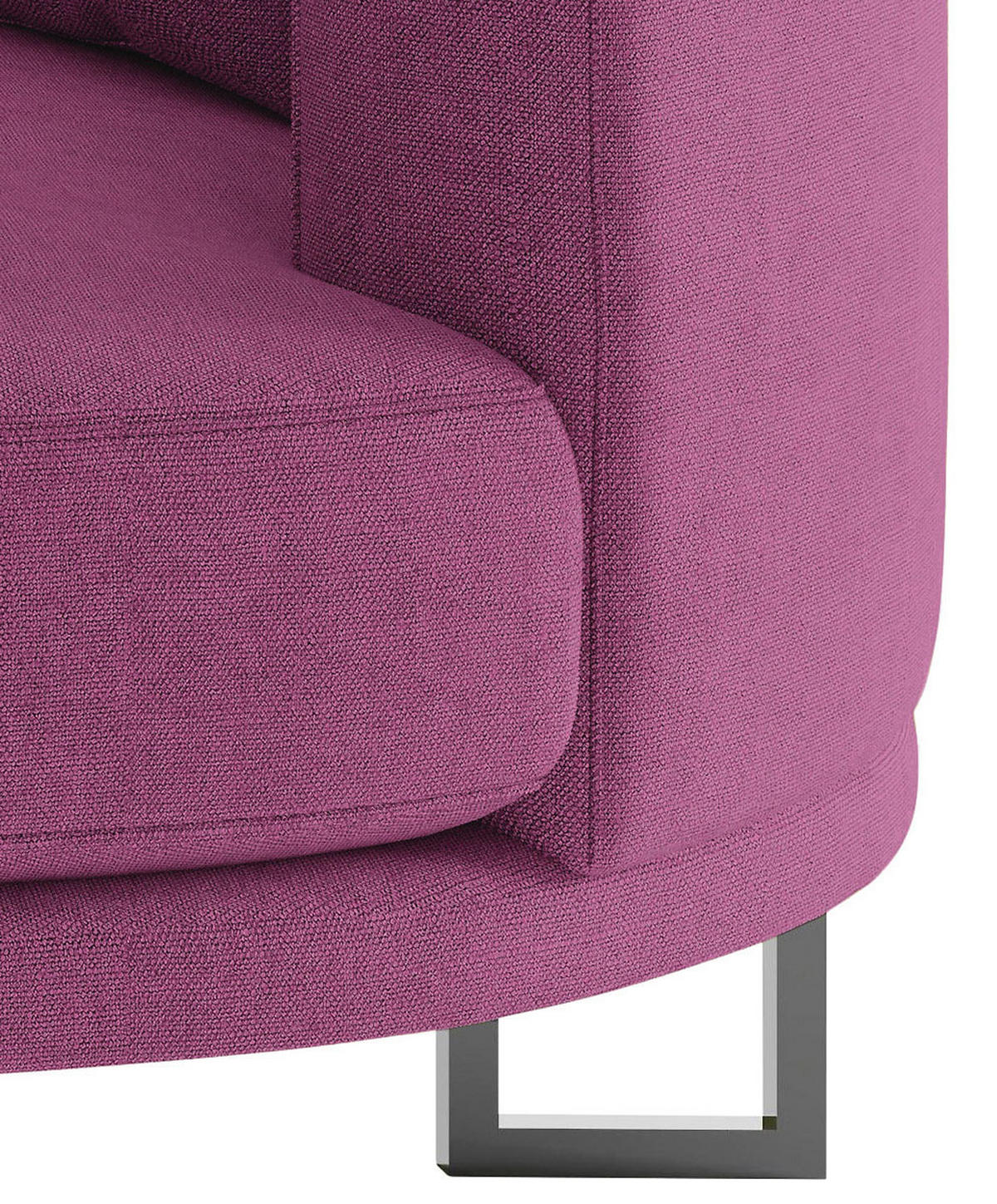 BIGSOFA in Webstoff Magenta  - Magenta/Schwarz, Design, Textil/Metall (283/150cm) - Livetastic