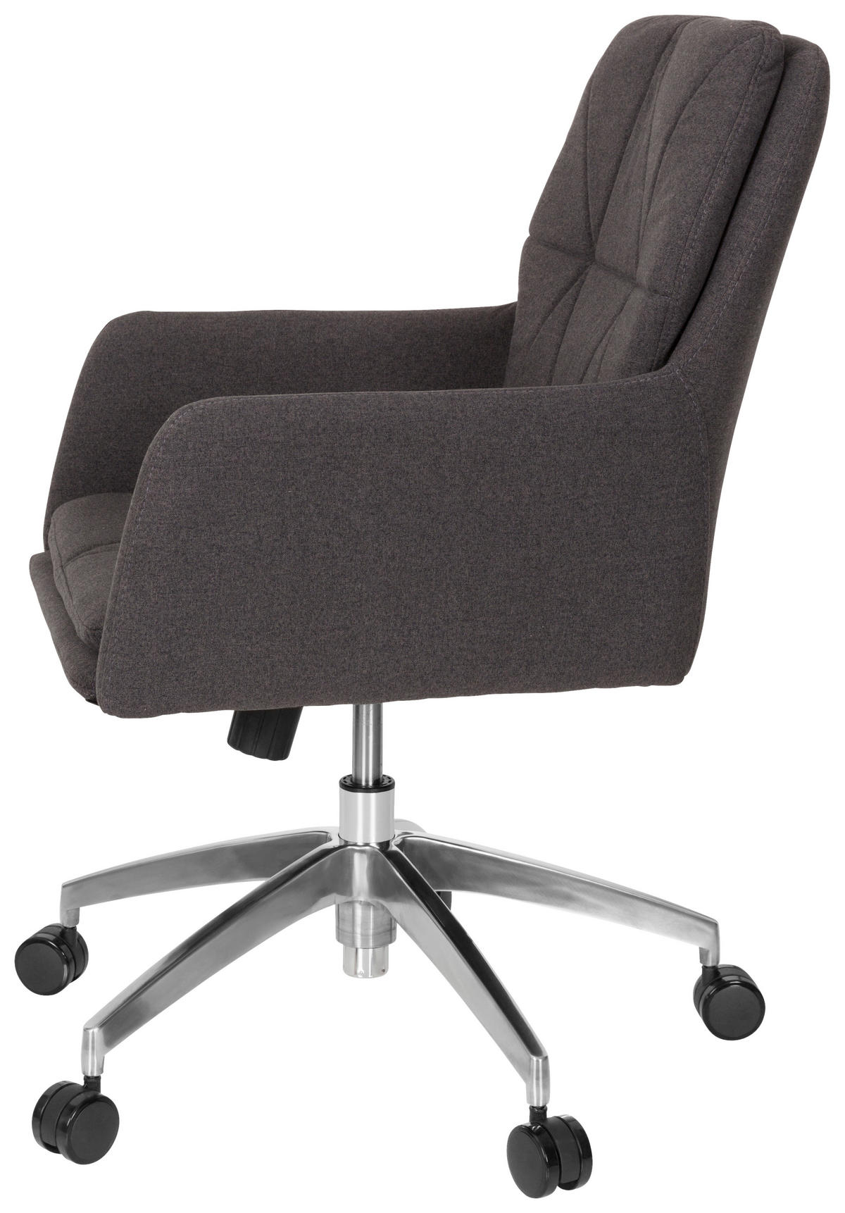 DREHSTUHL  in Flachgewebe Dunkelgrau  - Dunkelgrau/Silberfarben, MODERN, Kunststoff/Textil (58/89/70cm) - MID.YOU
