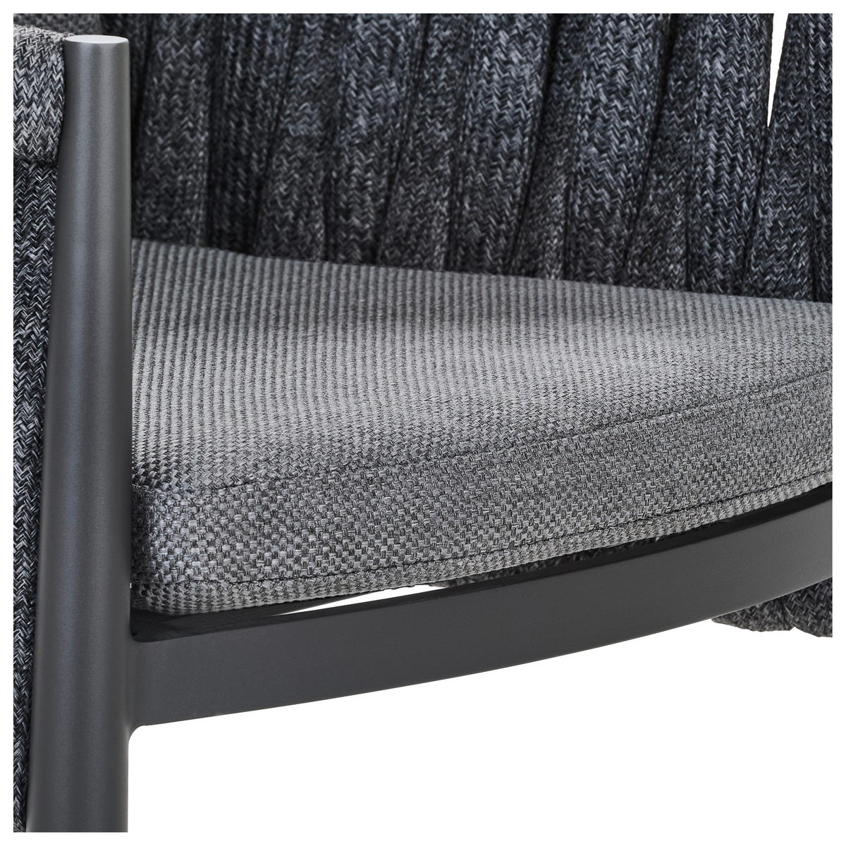 GARTENSESSEL Aluminium Anthrazit, Dunkelgrau  - Dunkelgrau/Anthrazit, Design, Textil/Metall (64/78/63cm) - Amatio