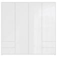 DREHTÜRENSCHRANK 224/214/60 cm,  in Weiß, Weiß Hochglanz, 4-türig  - Weiß Hochglanz/Weiß, Trend, Holzwerkstoff (224/214/60cm) - Carryhome