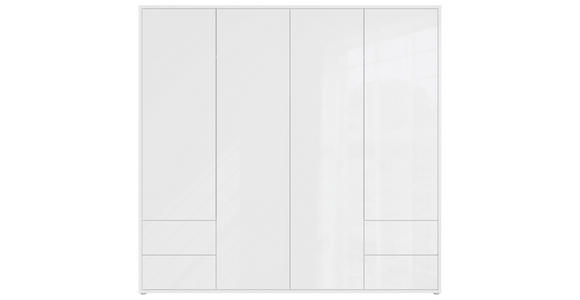 DREHTÜRENSCHRANK 224/214/60 cm,  in Weiß, Weiß Hochglanz, 4-türig  - Weiß Hochglanz/Weiß, Trend, Holzwerkstoff (224/214/60cm) - Carryhome