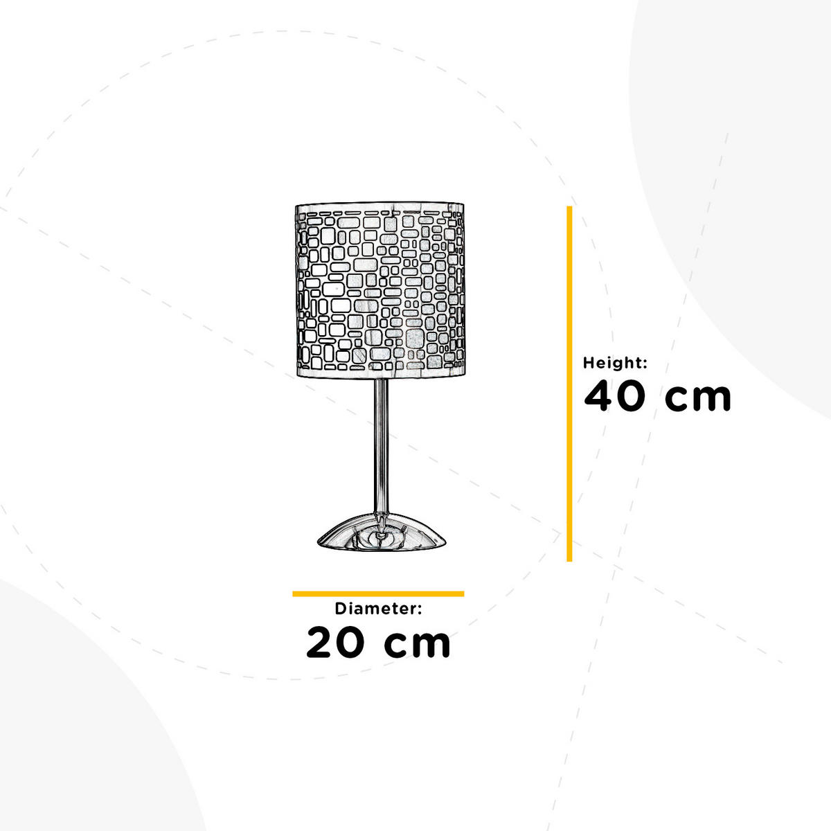 TISCHLEUCHTE 4755 BRUCE 20/20/40 cm   - Chromfarben/Dunkelgrau, Basics, Kunststoff/Metall (20/20/40cm)