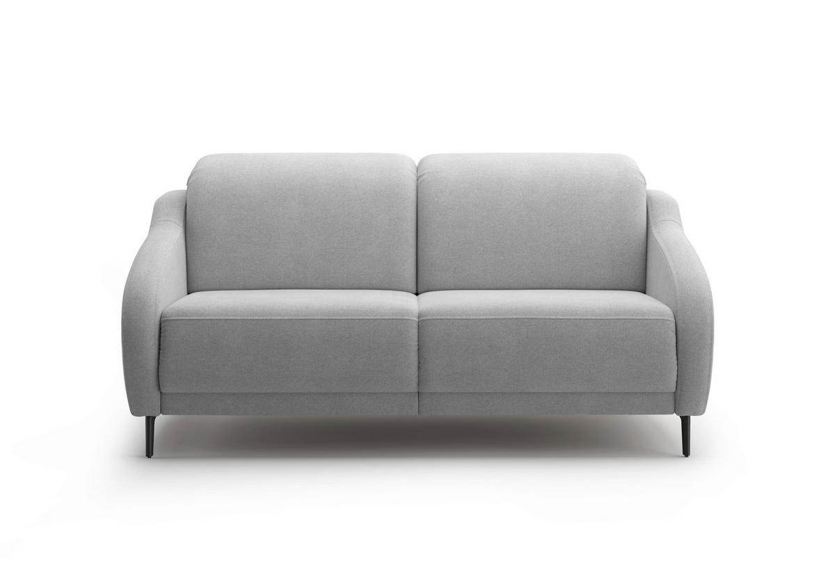 2,5-SITZER Mikrofaser Grau  - Schwarz/Grau, MODERN, Textil/Metall (172/93/104cm) - Sit & More