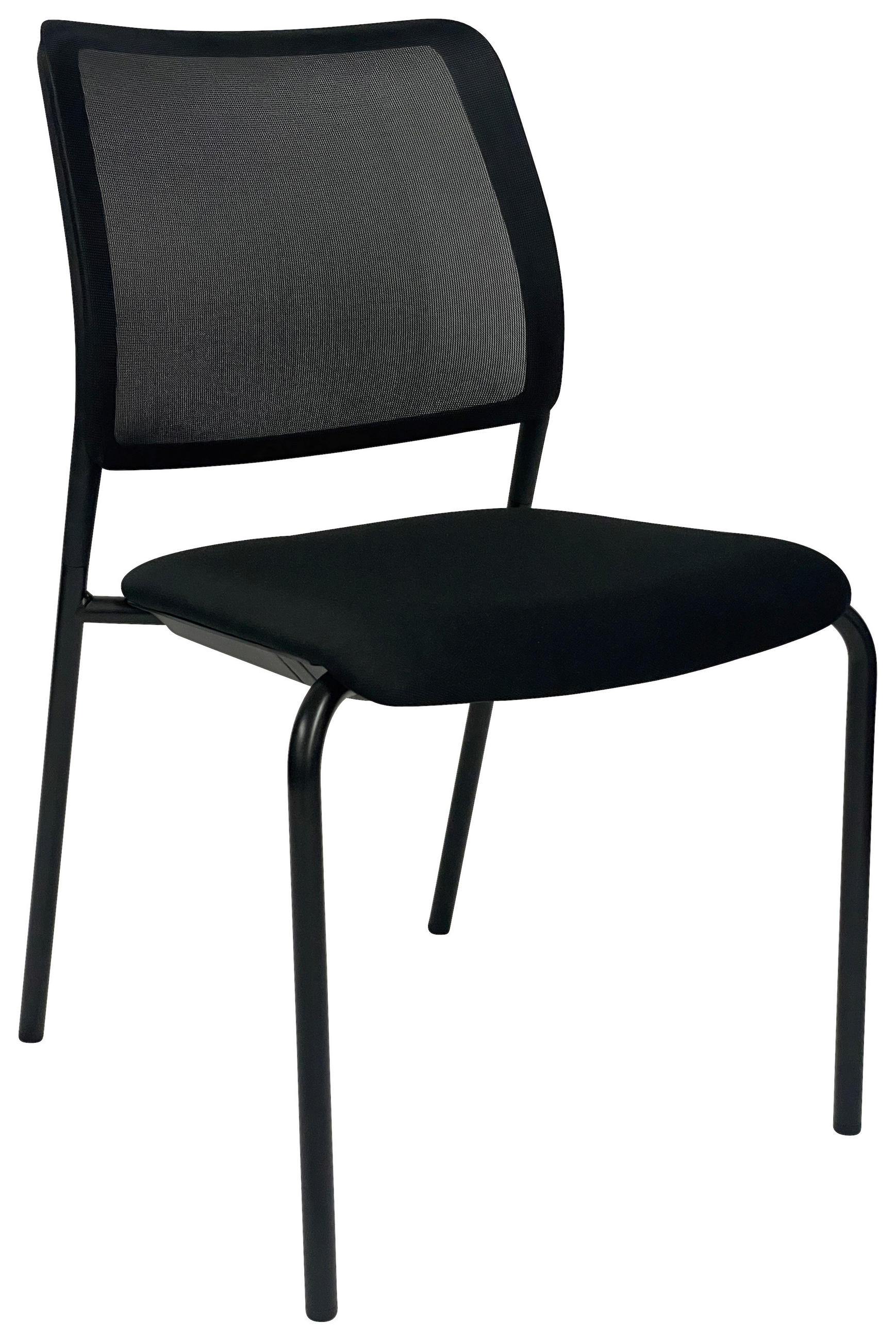 STUHL-SET 4 Stück  in Stahl Flachgewebe  - Schwarz, Basics, Textil/Metall (52/87/58cm) - Dauphin