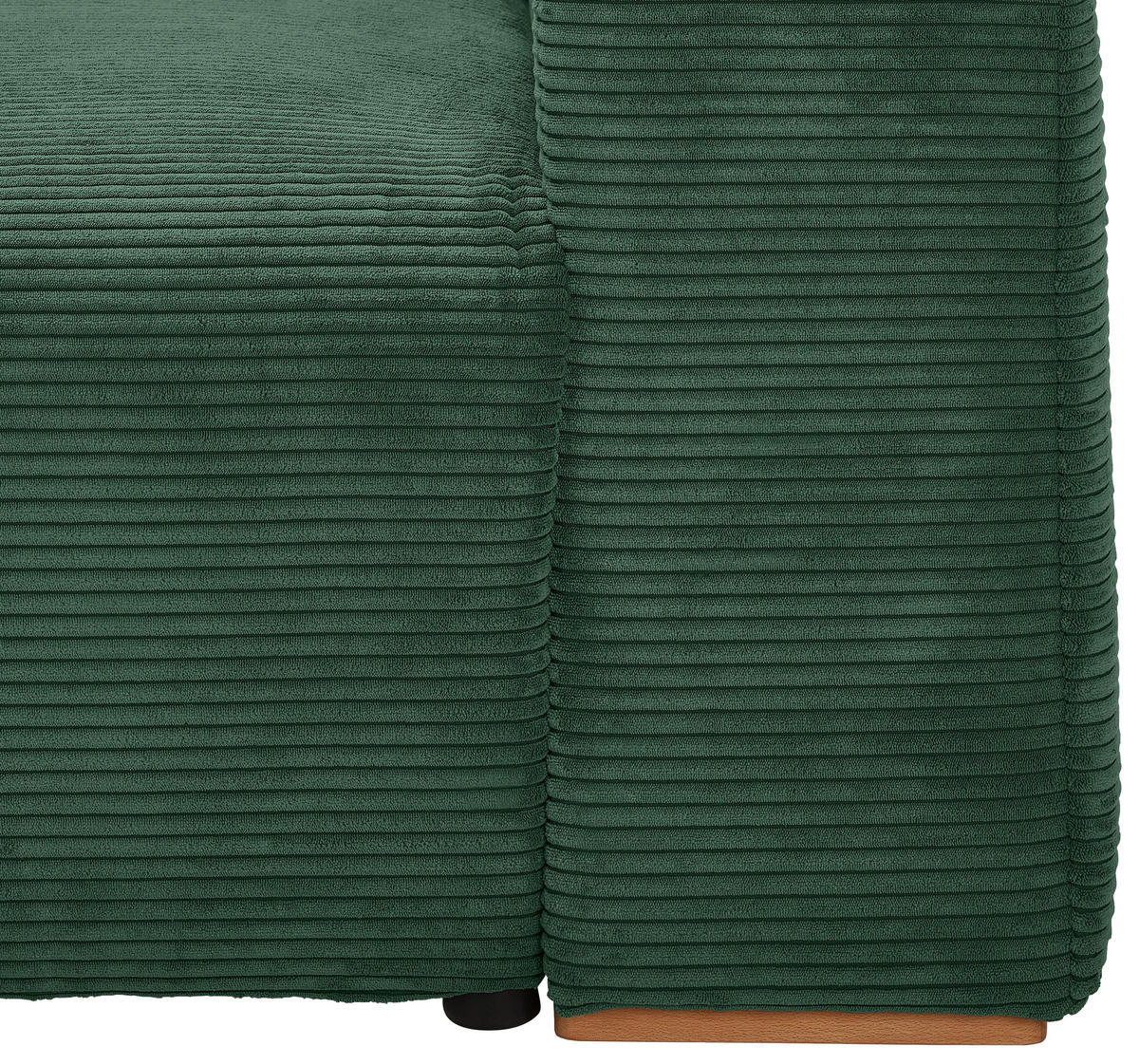SCHLAFSOFA in Cord Grün  - Buchefarben/Schwarz, Konventionell, Holz/Kunststoff (255/86/123cm) - Livetastic