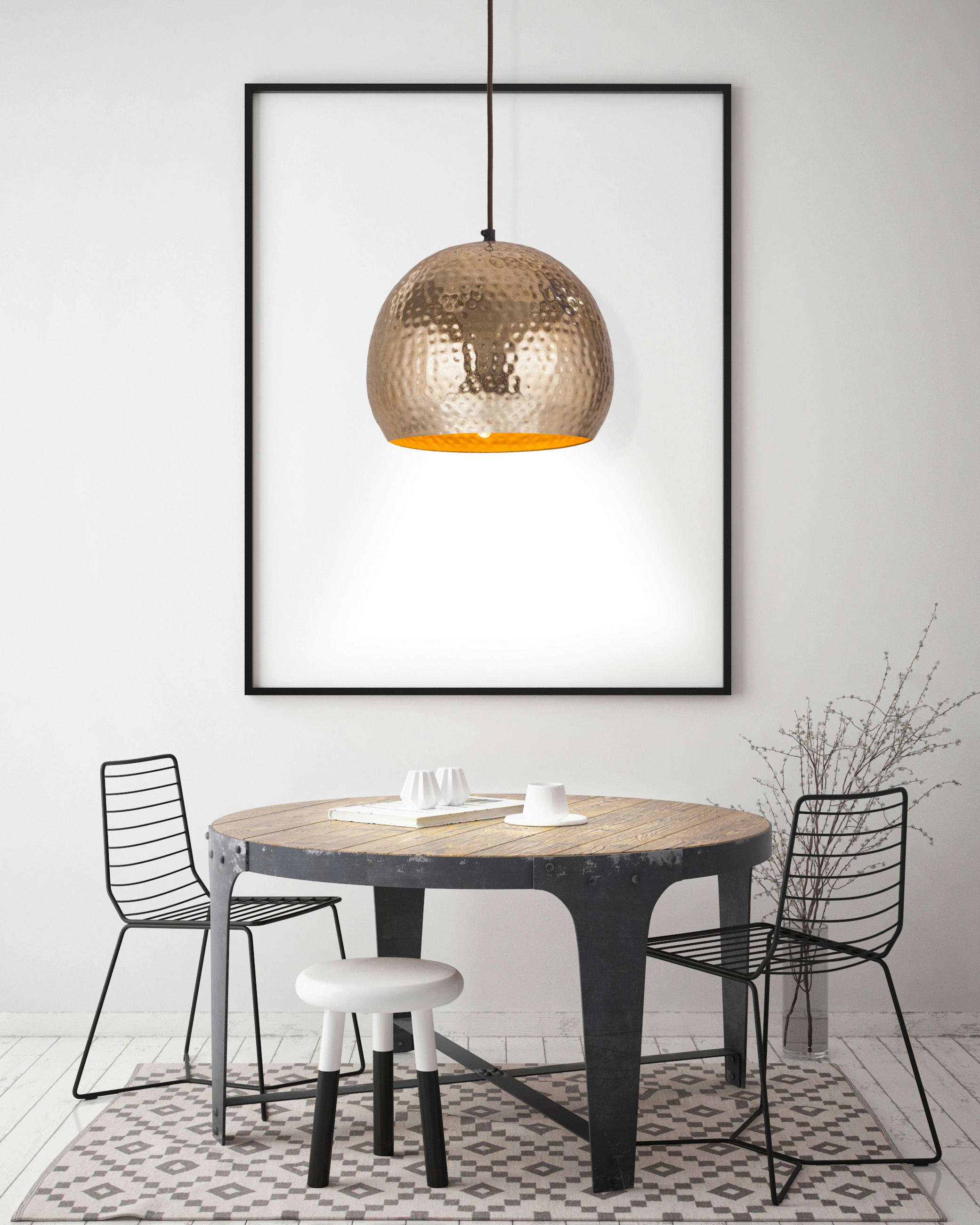 HÄNGELEUCHTE 21/27/27 cm   - Goldfarben, Basics, Metall (21/27/27cm) - Kayoom