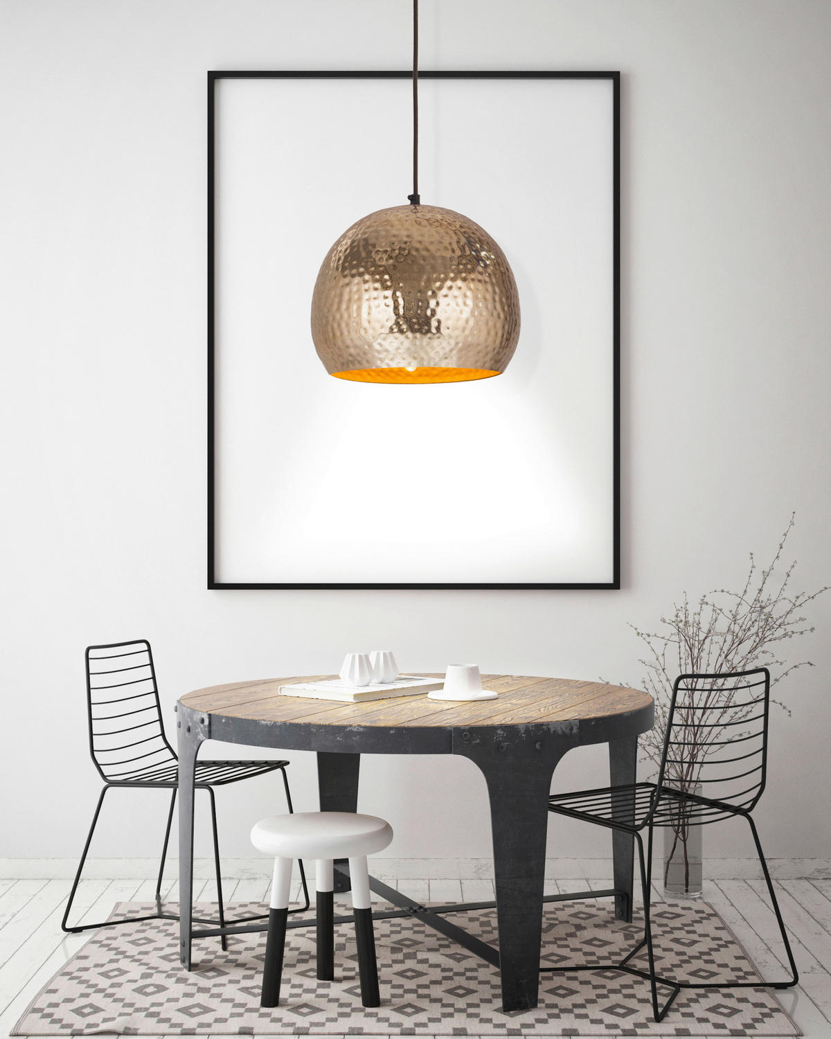 HÄNGELEUCHTE 21/27/27 cm    - Goldfarben, Basics, Metall (21/27/27cm) - Kayoom