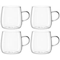 TASSENSET 4-teilig  - Transparent, KONVENTIONELL, Glas (12,5/9,7/9,7cm) - Leonardo