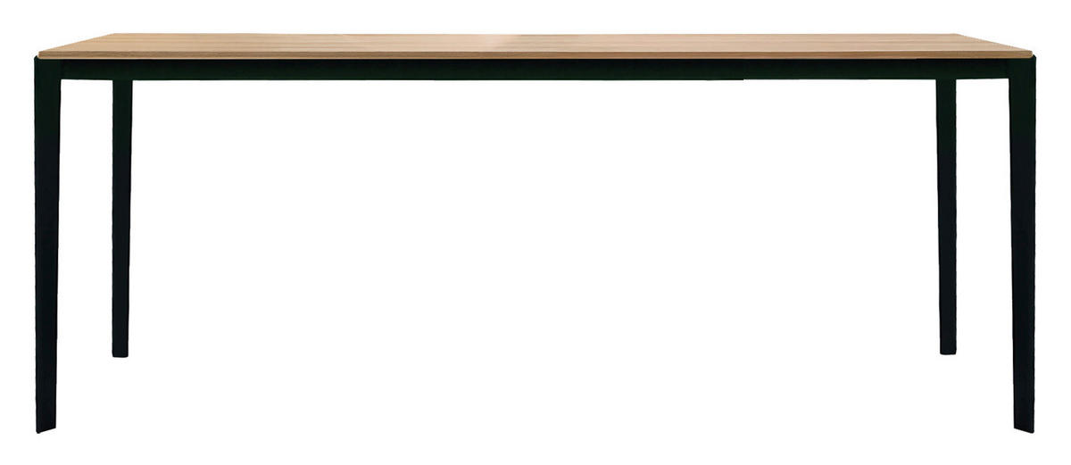 ESSTISCH in Holz, Metall 160-260/100/75 cm  - Eiche Bianco/Schwarz, Design, Holz/Metall (160-260/100/75cm) - TEAM 7