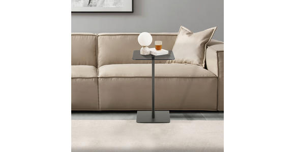 BEISTELLTISCH in Metall, Glas 40/30/55 cm  - Schwarz/Grau, Design, Glas/Metall (40/30/55cm) - Carryhome