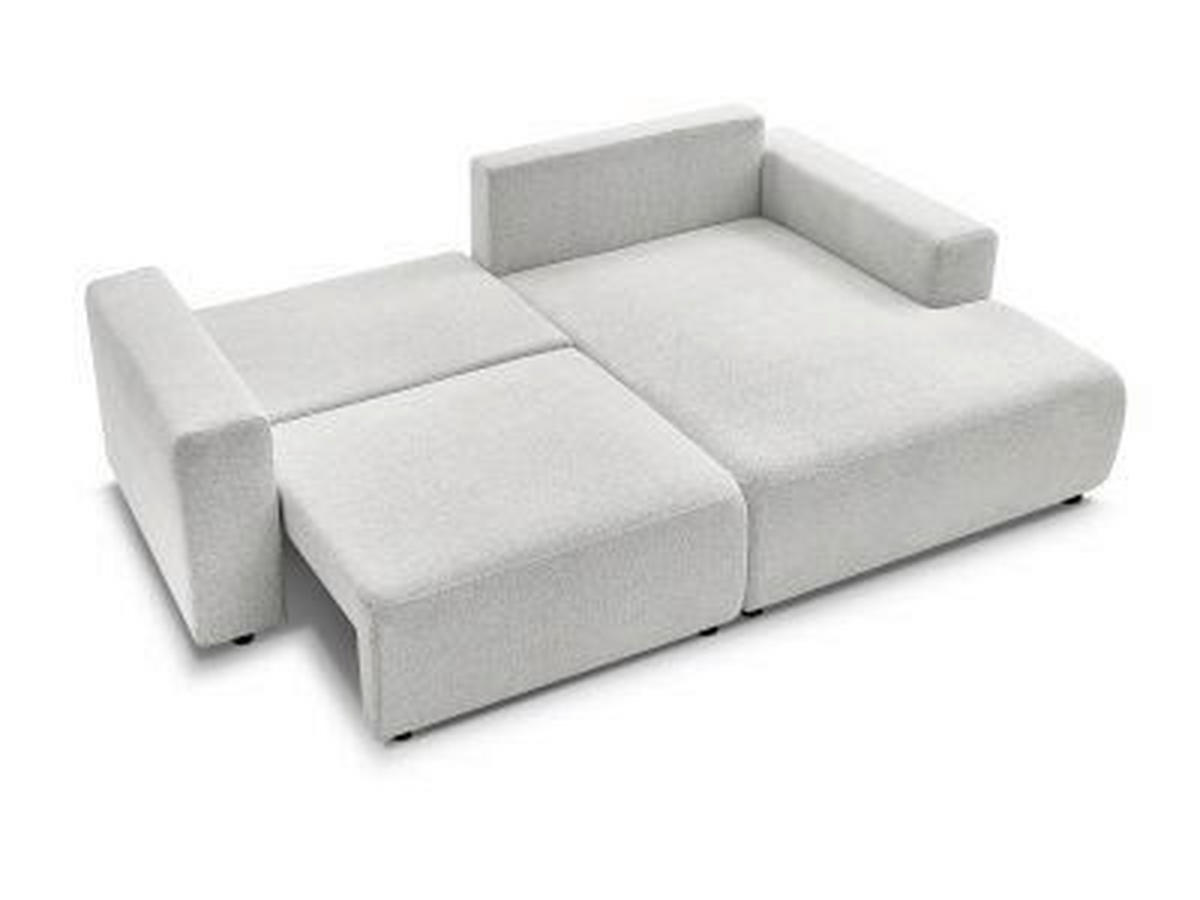ECKSOFA Ottomane rechts  ATILLA Hellgrau Flachgewebe  - Hellgrau/Schwarz, MODERN, Kunststoff/Textil (244/149cm)