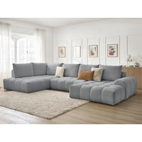 ECKSCHLAFSOFA EVEREST  mit Rücken echt, Armteil links, Armteil rechts Flachgewebe Dunkelgrau  - Dunkelgrau/Schwarz, MODERN, Kunststoff/Textil (212/423/198cm)
