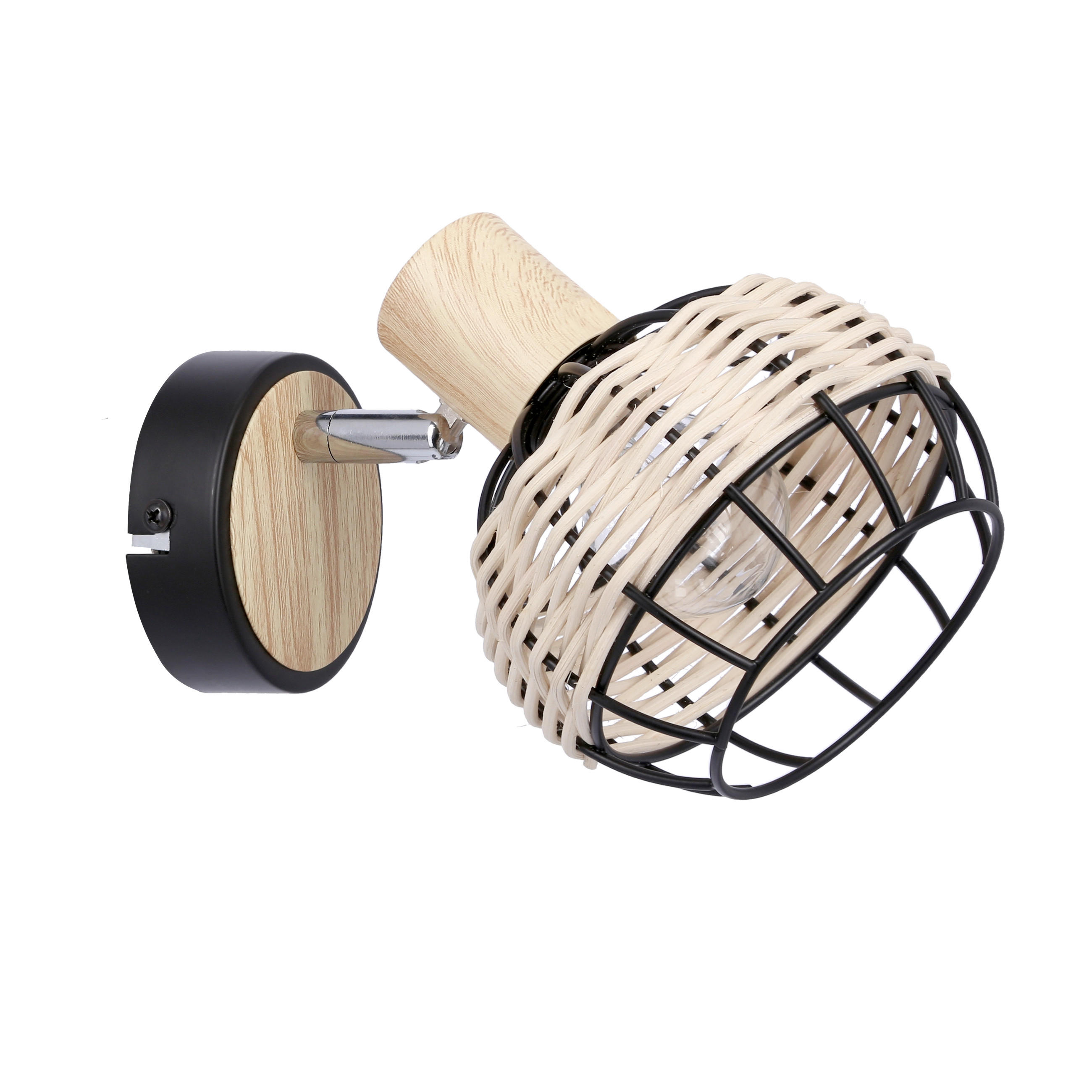 STRAHLER 18/12/14 cm   - Schwarz, Natur, Holz/Metall (18/12/14cm)