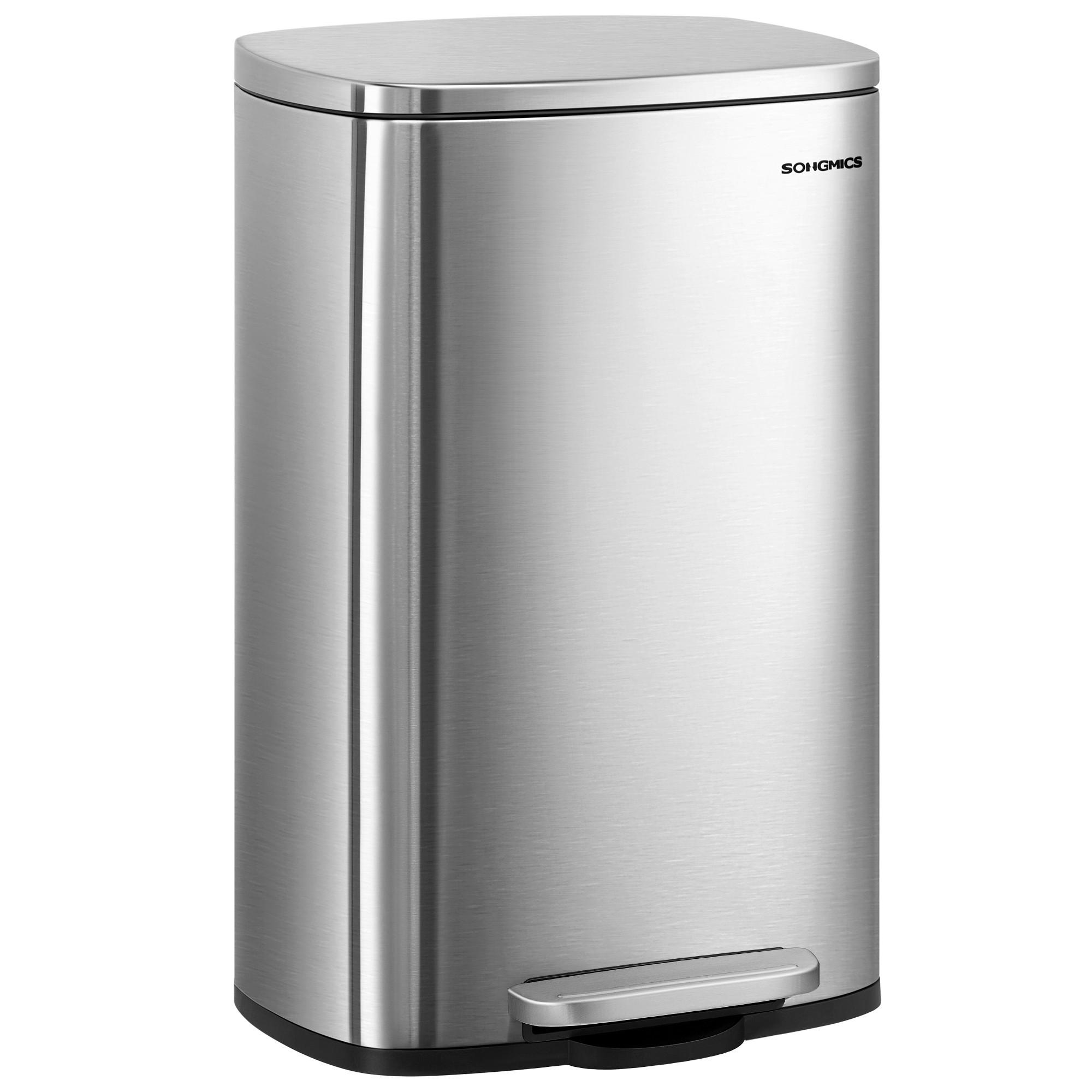 ABFALLSAMMLER 50 l  Metall  - Edelstahlfarben/Schwarz, Basics, Kunststoff/Metall (43,2/63,2/37cm)