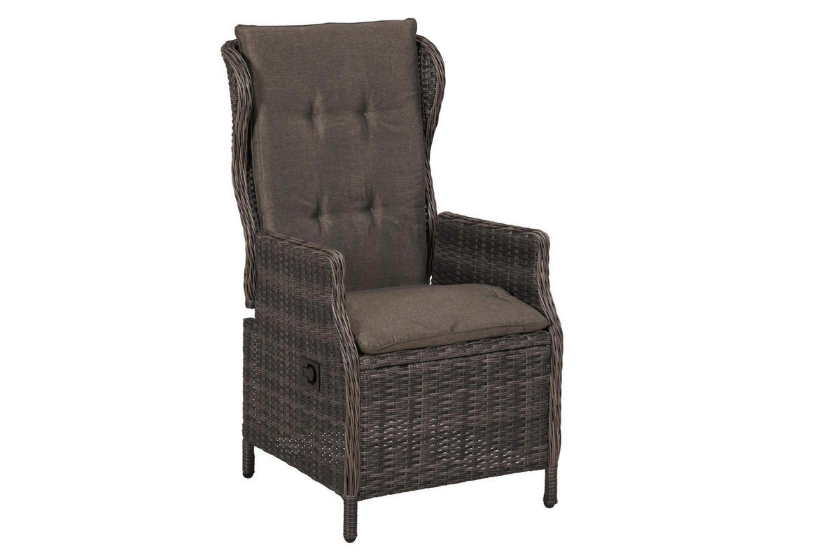 GARTENTISCHGRUPPE Stahl  - Grau, KONVENTIONELL, Glas/Kunststoff - Gardenson