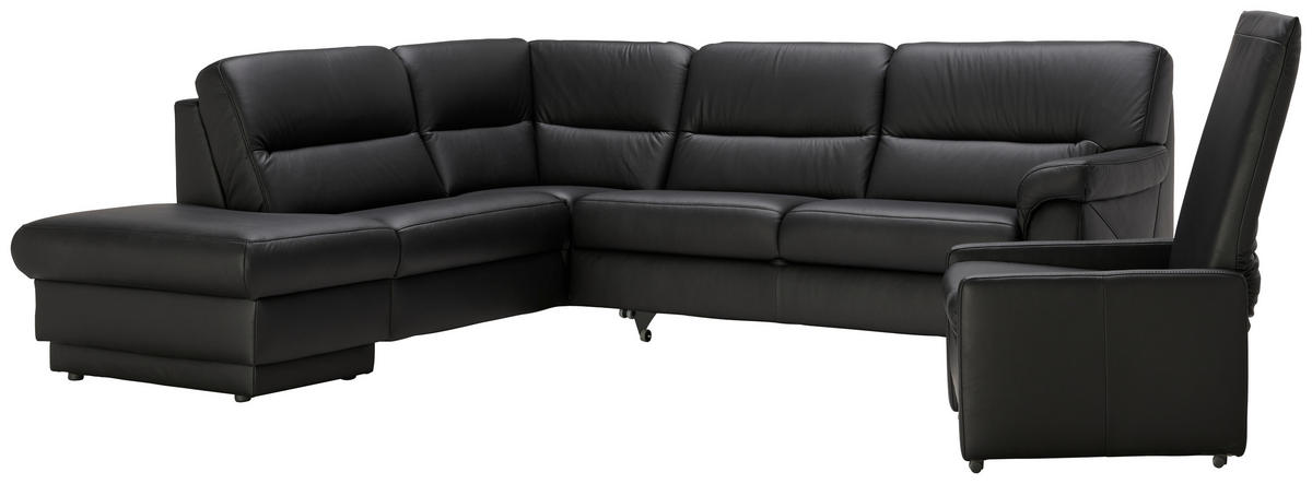 ECKSOFA in Echtleder Schwarz  - Schwarz, Konventionell, Leder (234/267cm) - Himolla