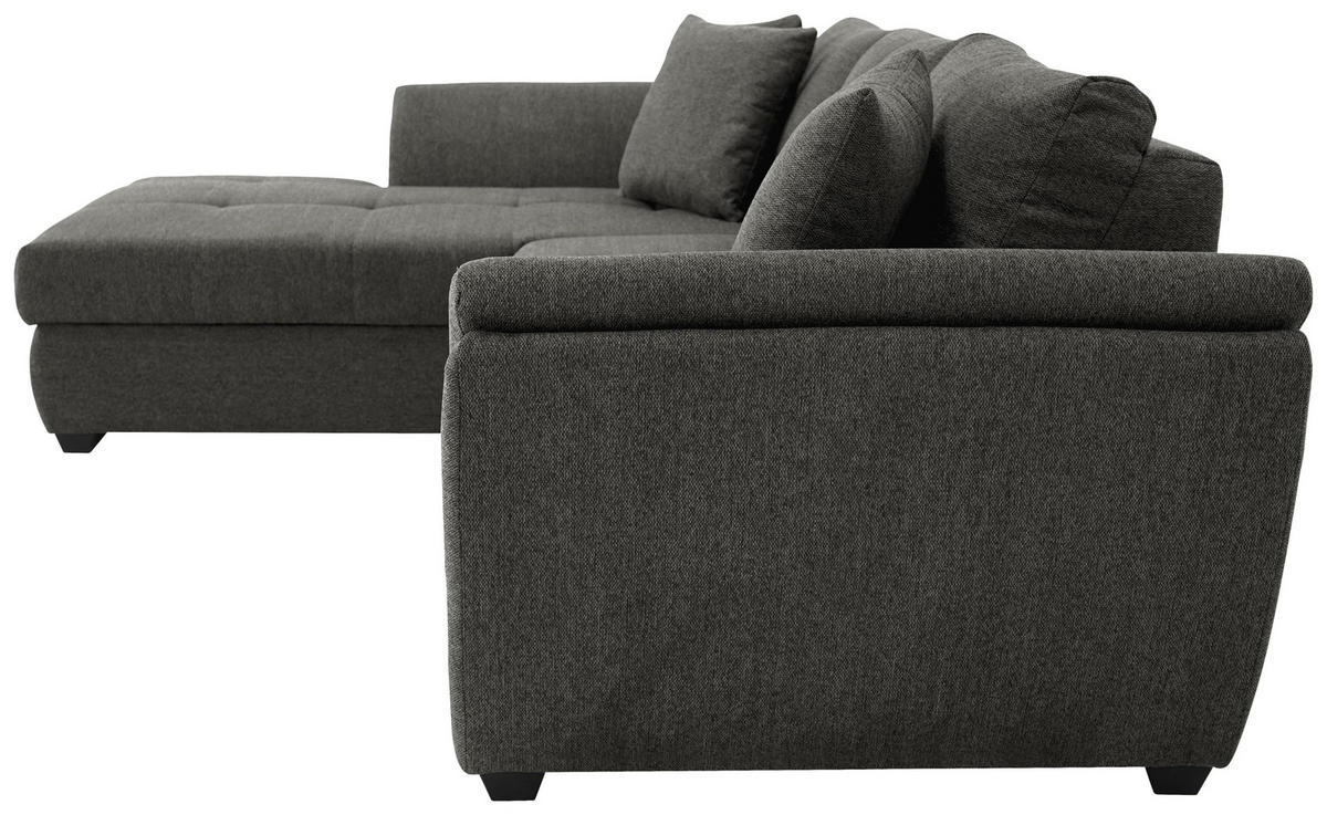 ECKSOFA Anthrazit Webstoff  - Anthrazit/Schwarz, Design, Kunststoff/Textil (187/278cm) - Livetastic