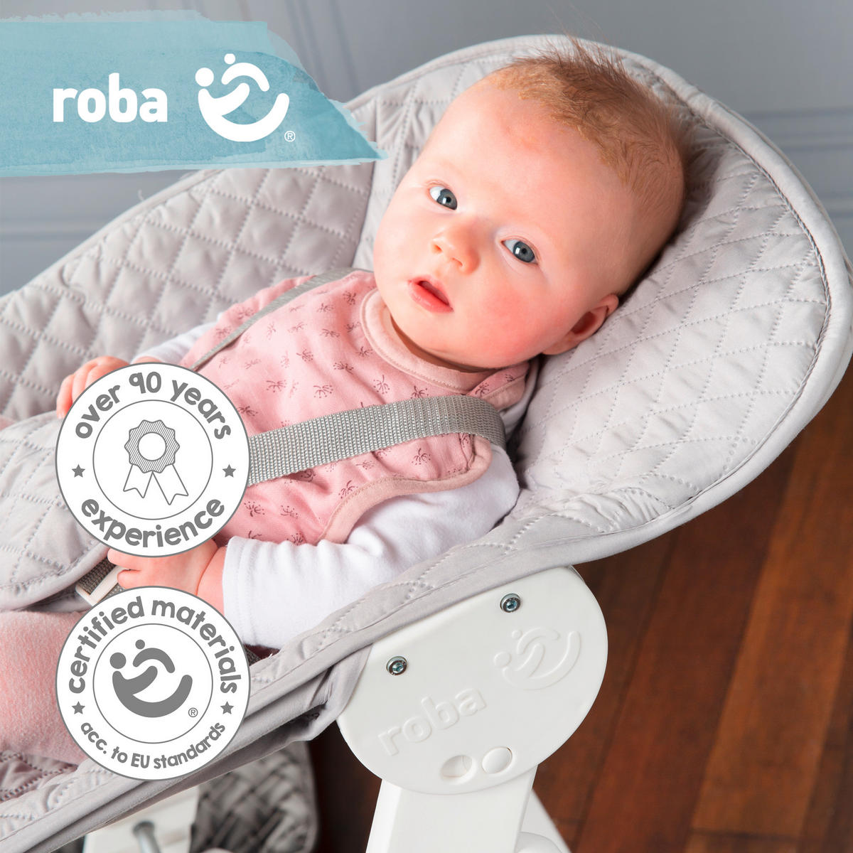HOCHSTUHL roba Style BornUp Grau, Silberfarben, Weiß Grau/Weiß  - Silberfarben/Weiß, Basics, Holzwerkstoff/Textil (52/94/66,5cm) - Roba