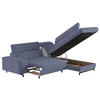 ECKSOFA in Chenille Blau  - Blau/Schwarz, Textil/Metall (262/215cm) - MID.YOU