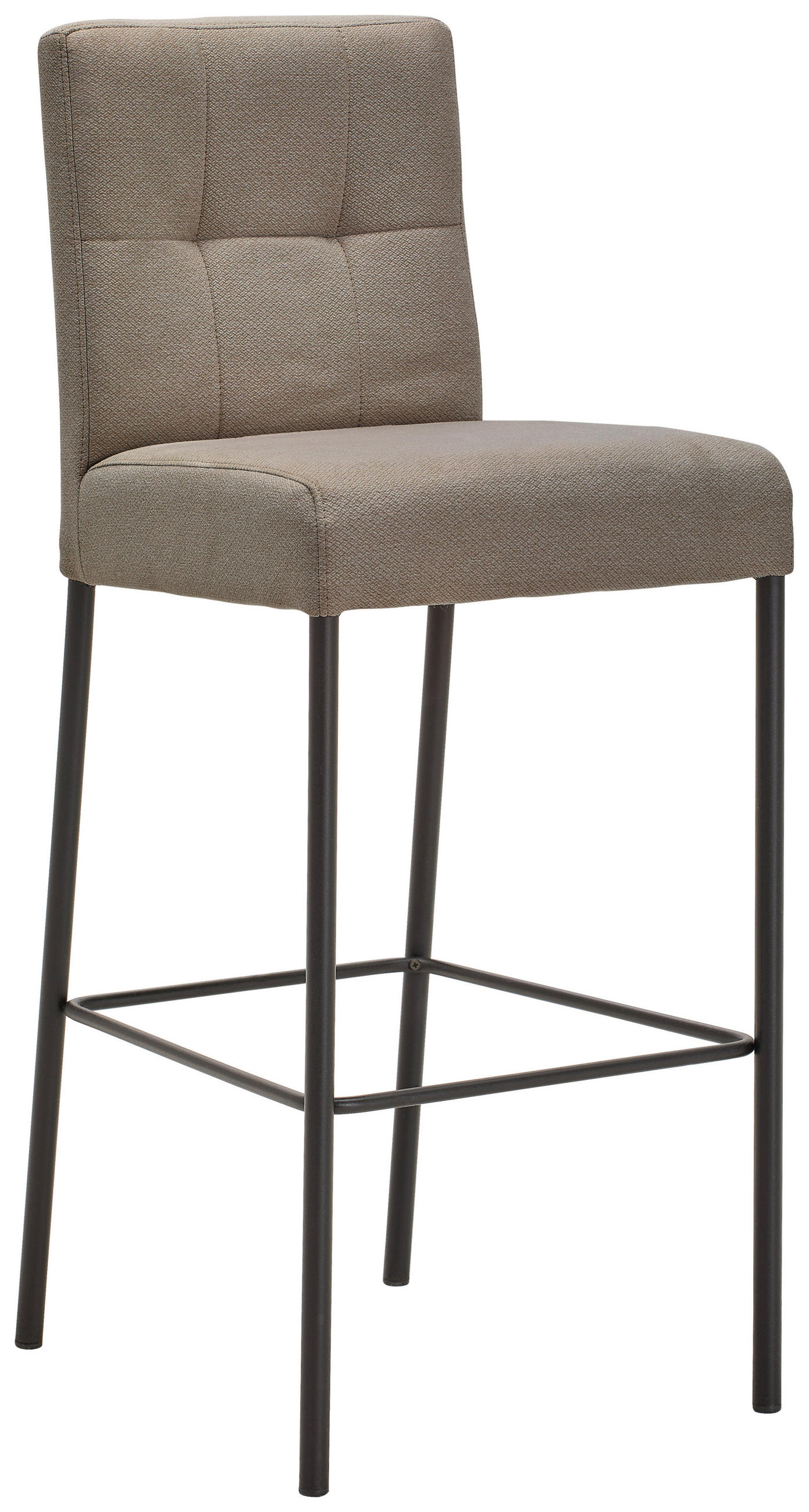 BARHOCKER Webstoff Schwarz, Taupe Eisen Stoffauswahl - Taupe/Schwarz, Design, Textil/Metall (42/102/50cm) - home24