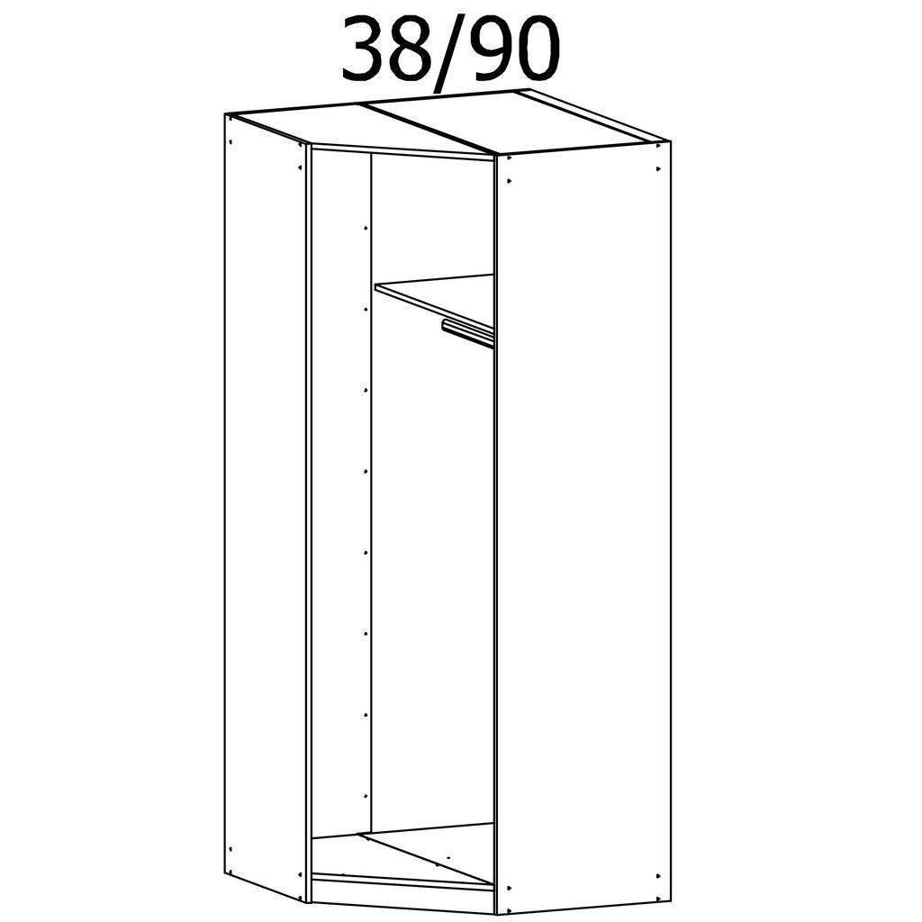 Thumbnail - Rauch Möbel Eckkleiderschrank Rauch Lindau, Weiß, Holzwerkstoff, 1 Fächer, 91.4x212x55.2 cm, Blauer Engel, Made in Germa...