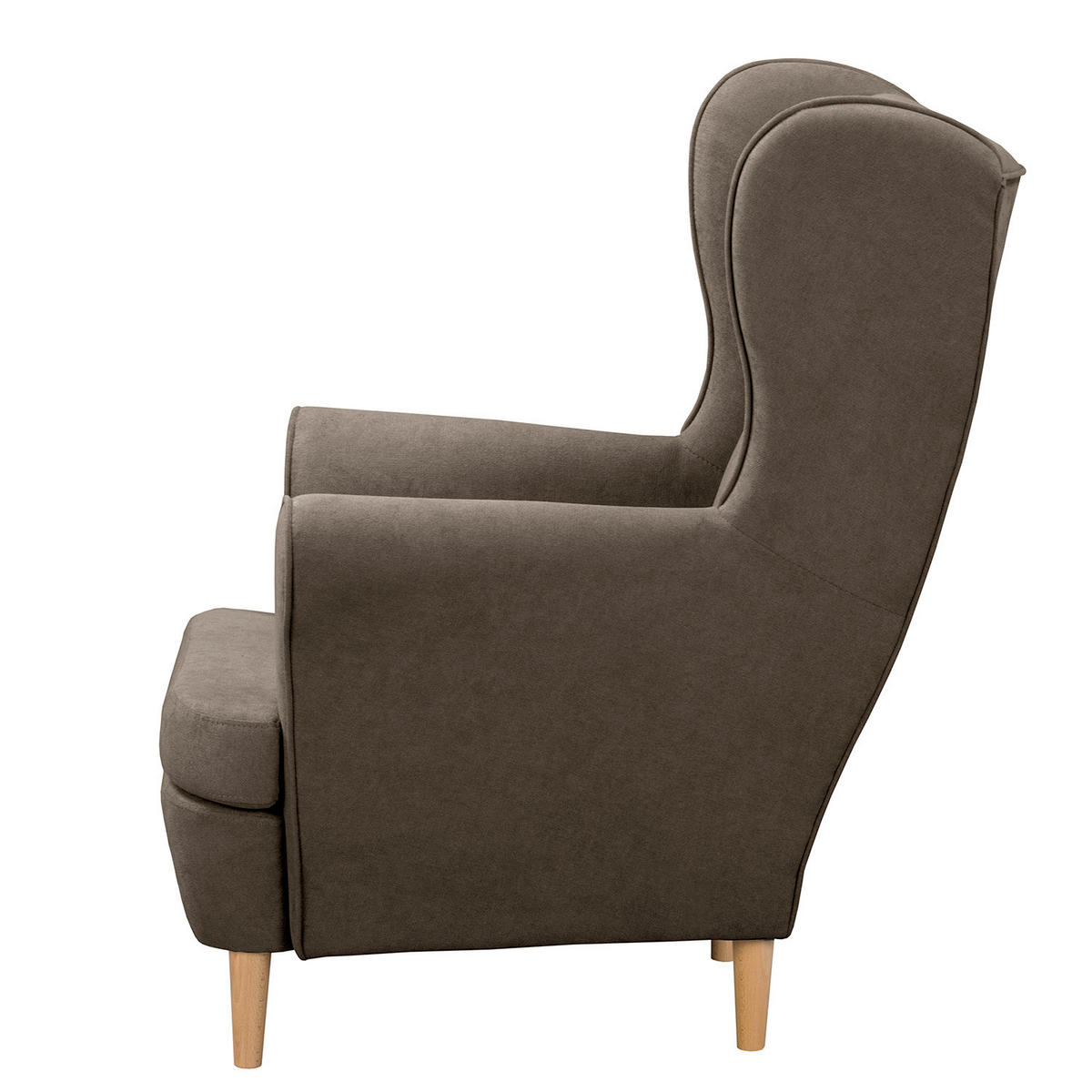 OHRENSESSEL Scandi Mikrofaser Schlammfarben  - Schlammfarben/Naturfarben, Design, Holz/Textil (87/105/90cm) - Livetastic