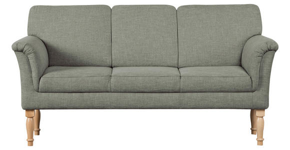 SOFA Flachgewebe Grün  - Naturfarben/Grün, ROMANTIK / LANDHAUS, Holz/Textil (186/96/80cm) - Cantus
