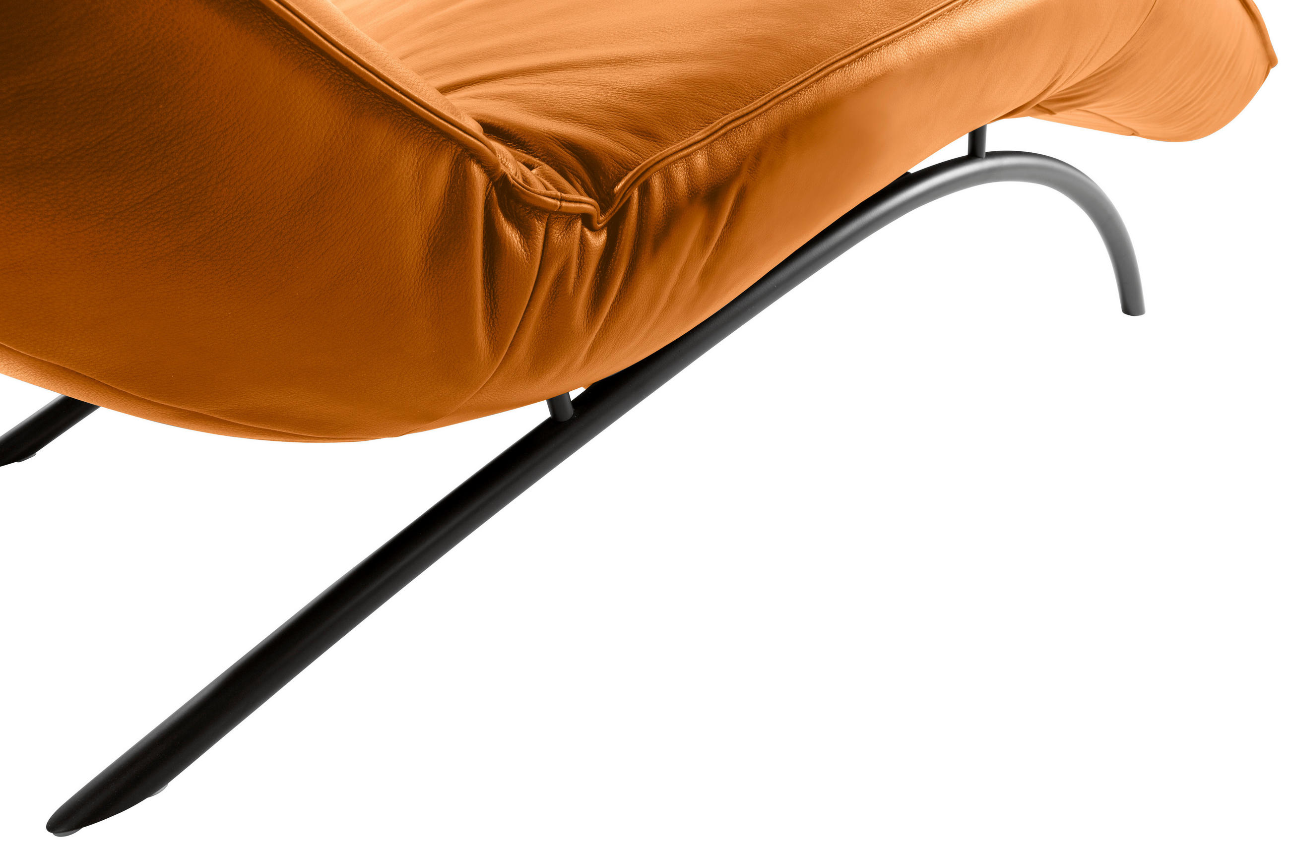 RELAXLIEGE Echtleder Gelb  - Gelb/Schwarz, Design, Leder/Metall (70/95/208cm) - Koinor